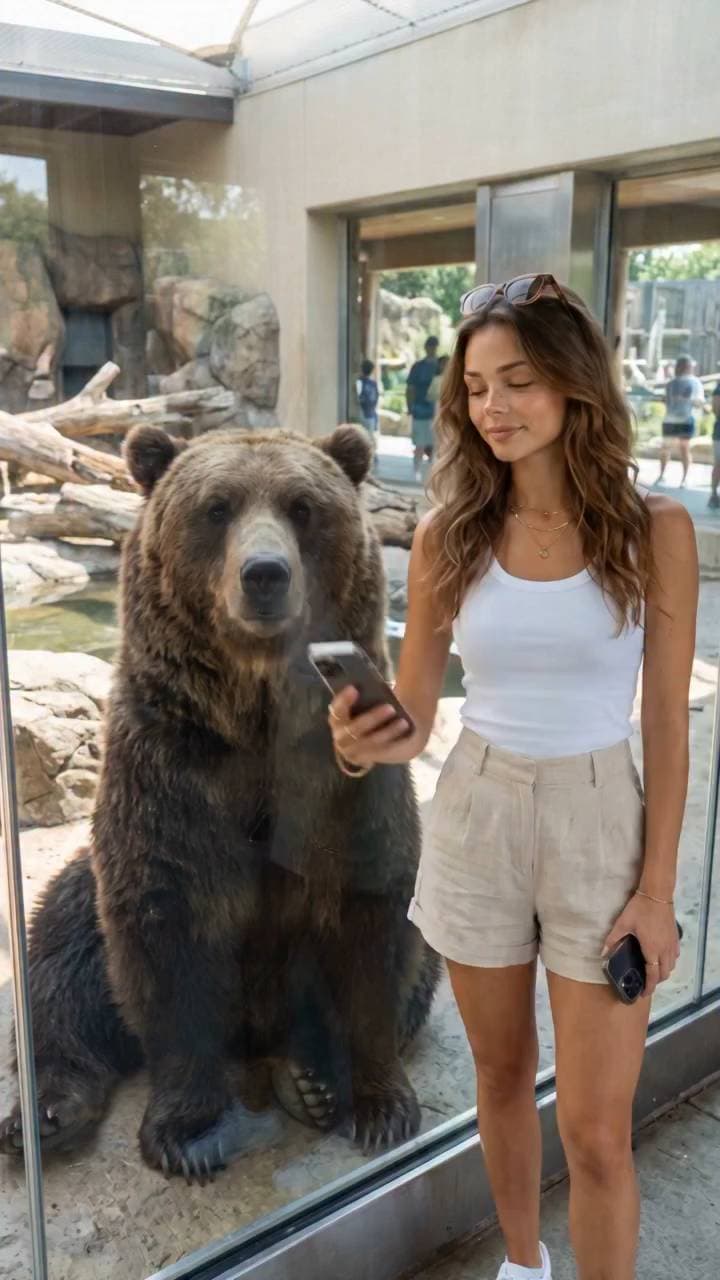 Poster for Taking a photo with a bear is very happy.
