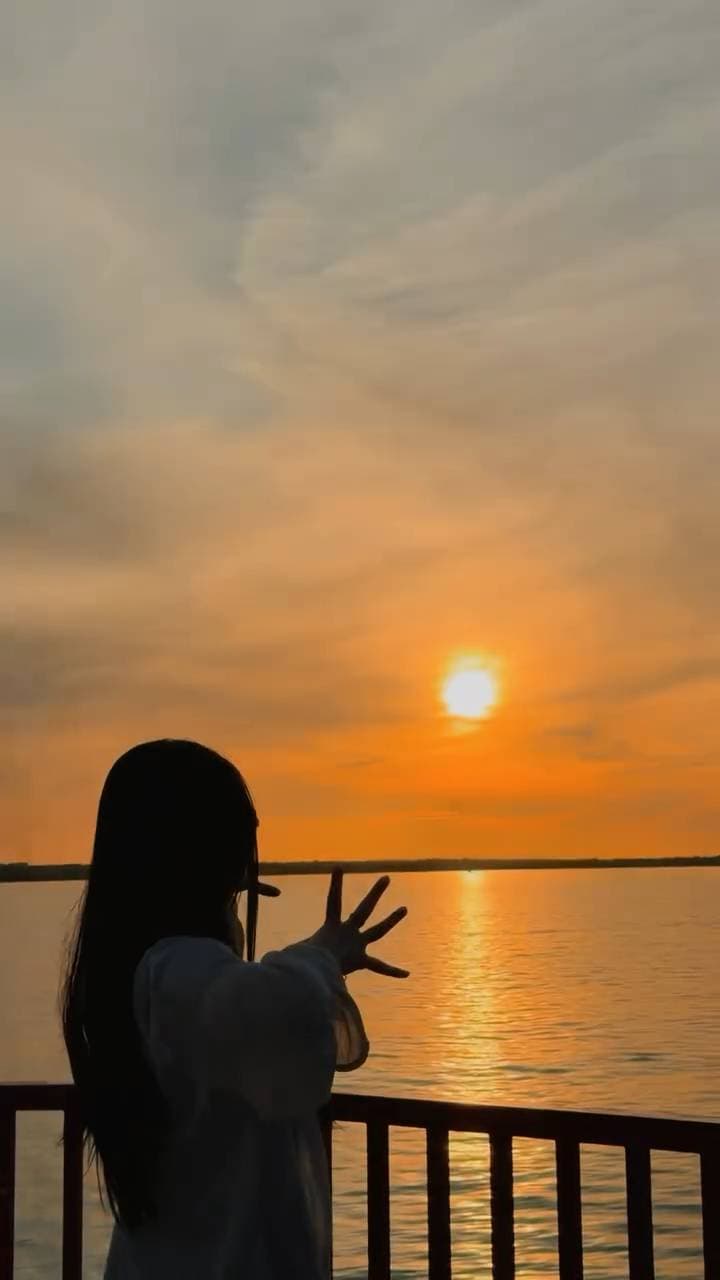 Poster for The sunset by the sea is so beautiful.